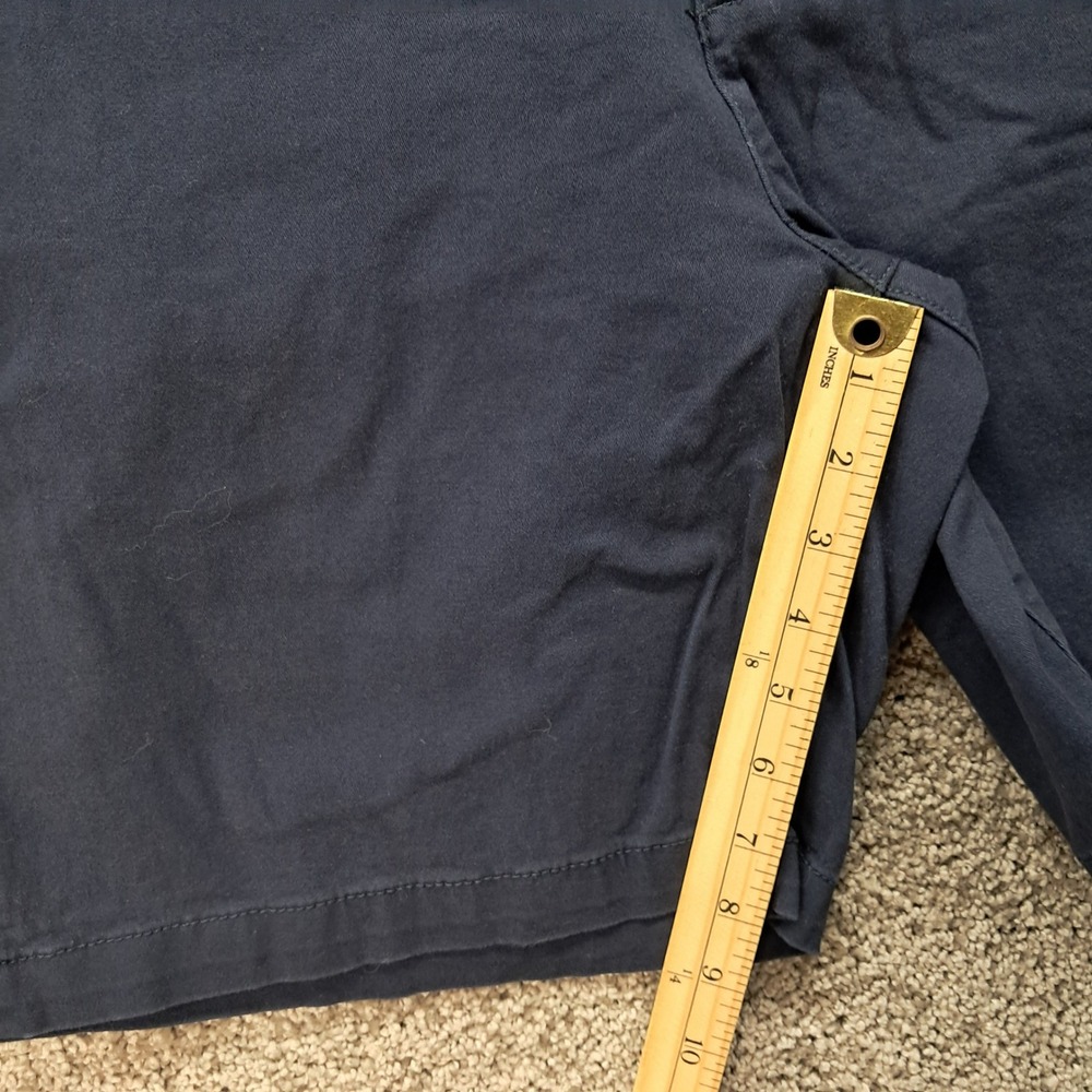 Chaps Mens Navy Blue Flat Front Chino Shorts Size 36 Stretch Cotton 8155 - Picture 7 of 9